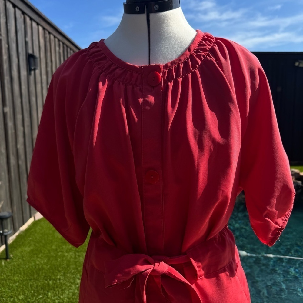 Prologue Coral Midi Dress with Dolman Sleeves - Picture 9 of 12